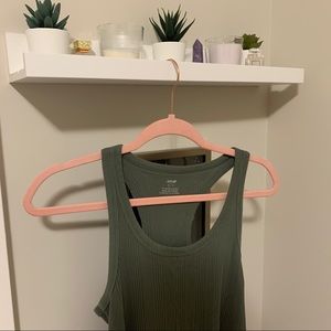Aerie Ribbed Olive Racerback Maxi Dress